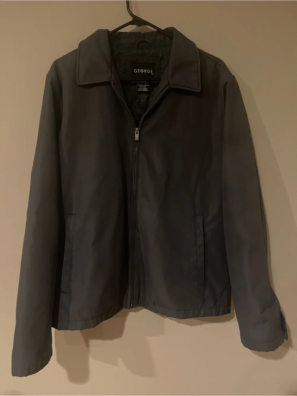 George Men’s Dark Gray Zip-Up Shirt Jacket